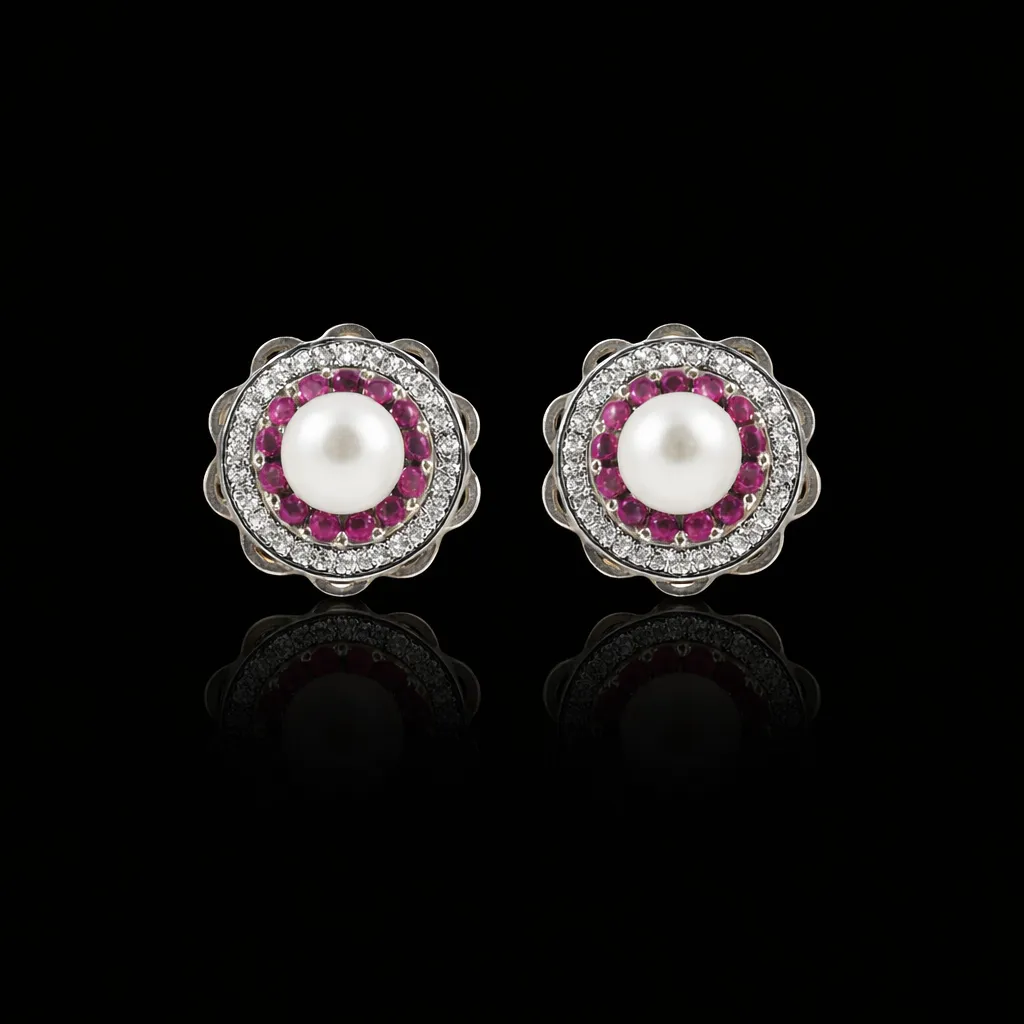 Pearl Rosette Stud Earrings S (3).webp