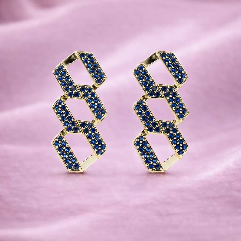 Azure Link Stud Earrings S (2).webp