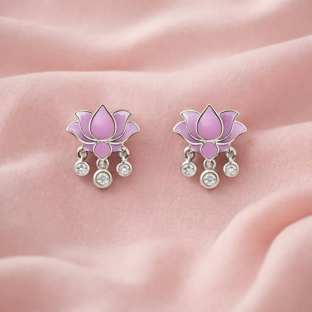 Lotus Charm Stud Earrings S (3).webp