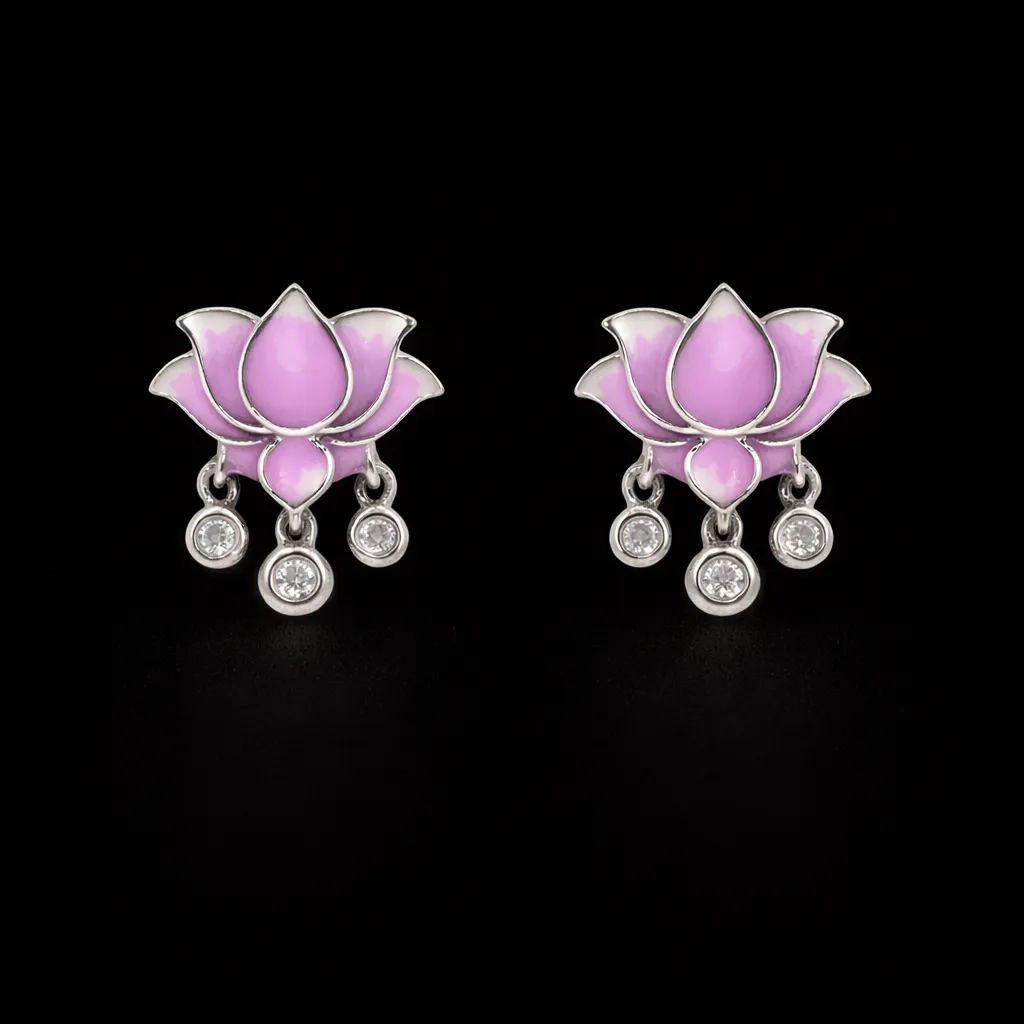 Lotus Charm Stud Earrings S (4).webp