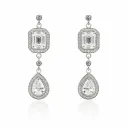 Celestia Emerald-Cut Teardrop Earrings (TKC-S925-ER-0023)