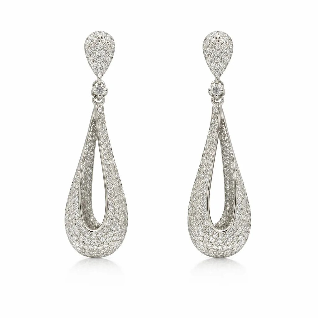 Cascade Teardrop Earrings (TKC-S925-ER-0033)