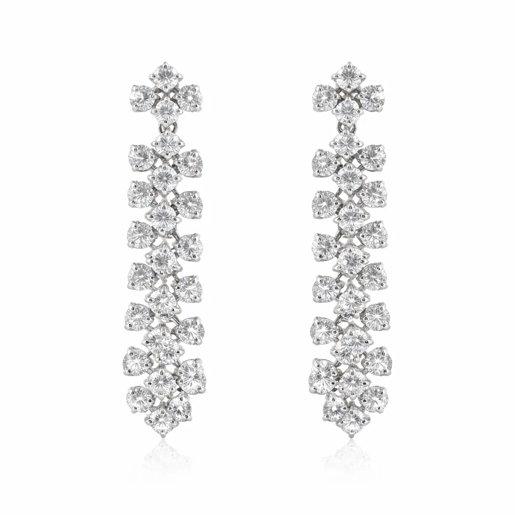 Crystal Blossom Drop Earrings (TKC-S925-ER-0038)