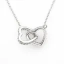 Intertwined gold and zirconia hearts Pendant (TKC-S925-P-0001)