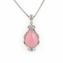 Elegant pendant with rose quartz (TKC-S925-P-0002)