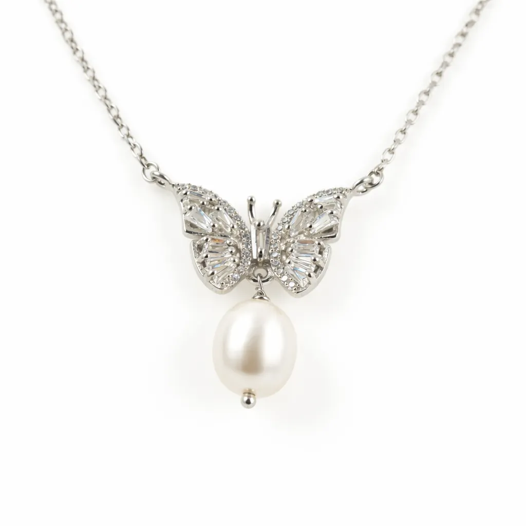 Pearl Flutter Butterfly Pendant (TKC-S925-P-0004)
