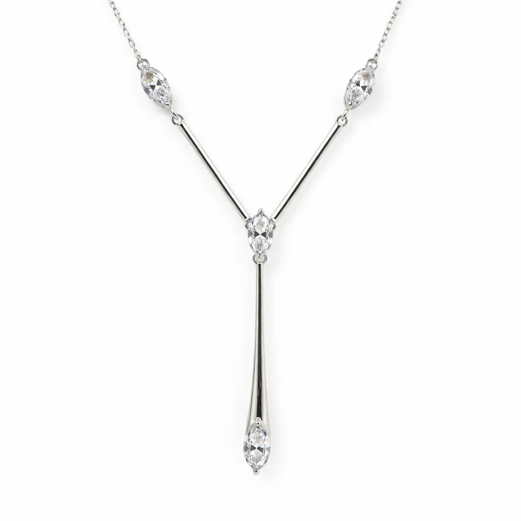 Aurora V-Drop Crystal Pendant (TKC-S925-P-0005)