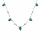 Verdant Teardrop Halo Necklace (TKC-S925-P-0015)