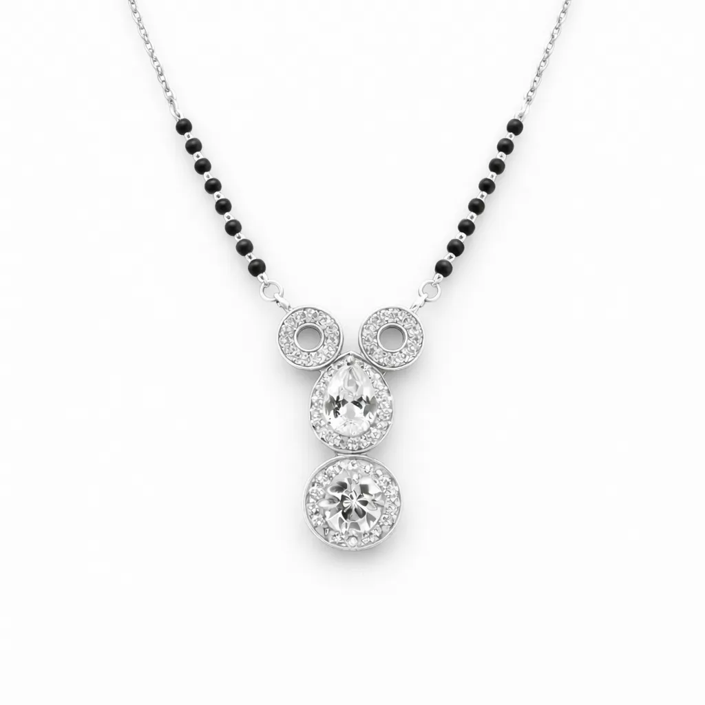 Eterna Dual Spark Mangalsutra Pendant (TKC-S925-P-0016) (Silver)