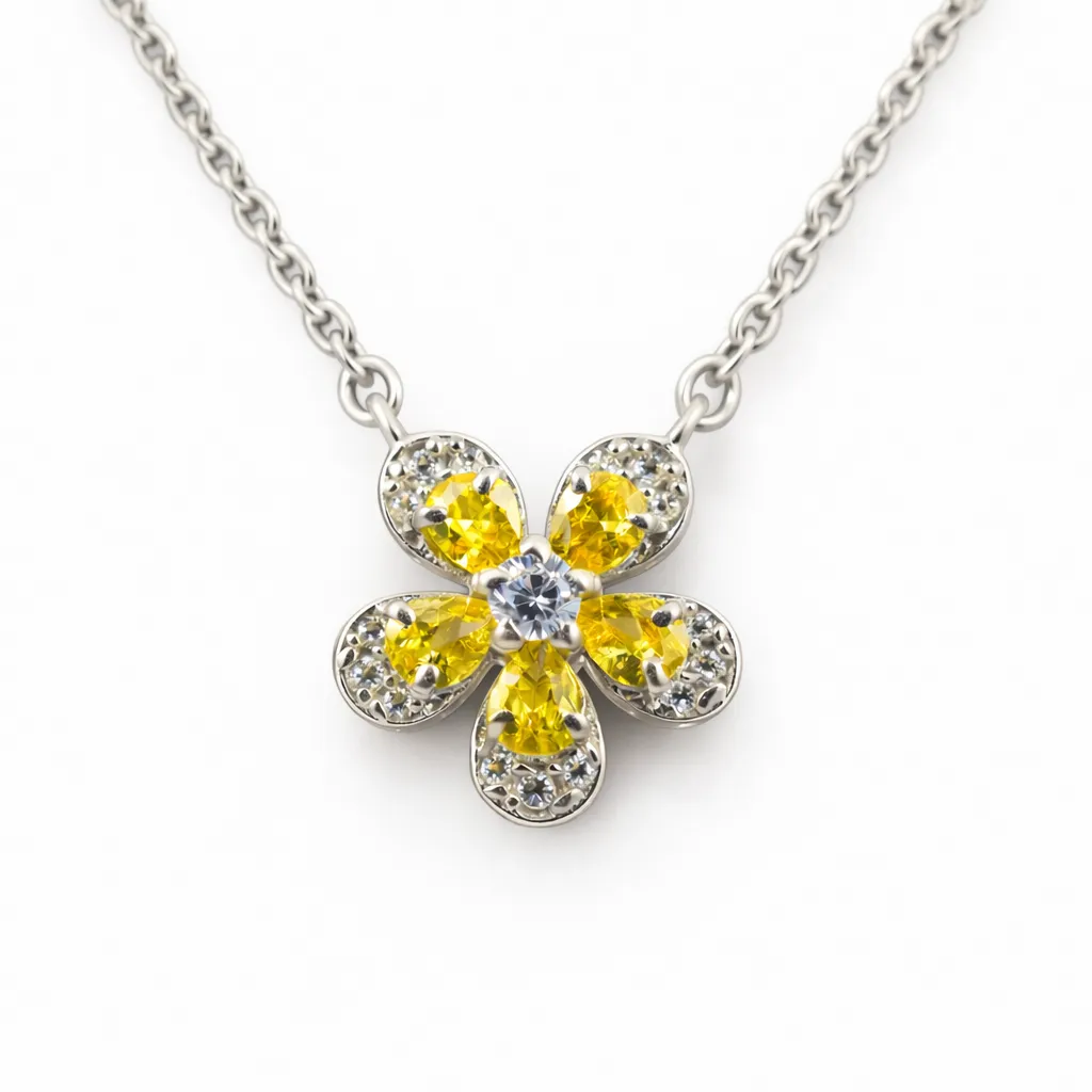 Golden Petal Bloom Pendant (TKC-S925-P-0023)