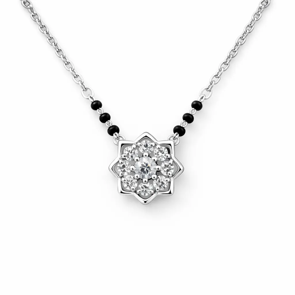 Celestia Star Cluster Mangalsutra Pendant (TKC-S925-P-0024) (Silver)