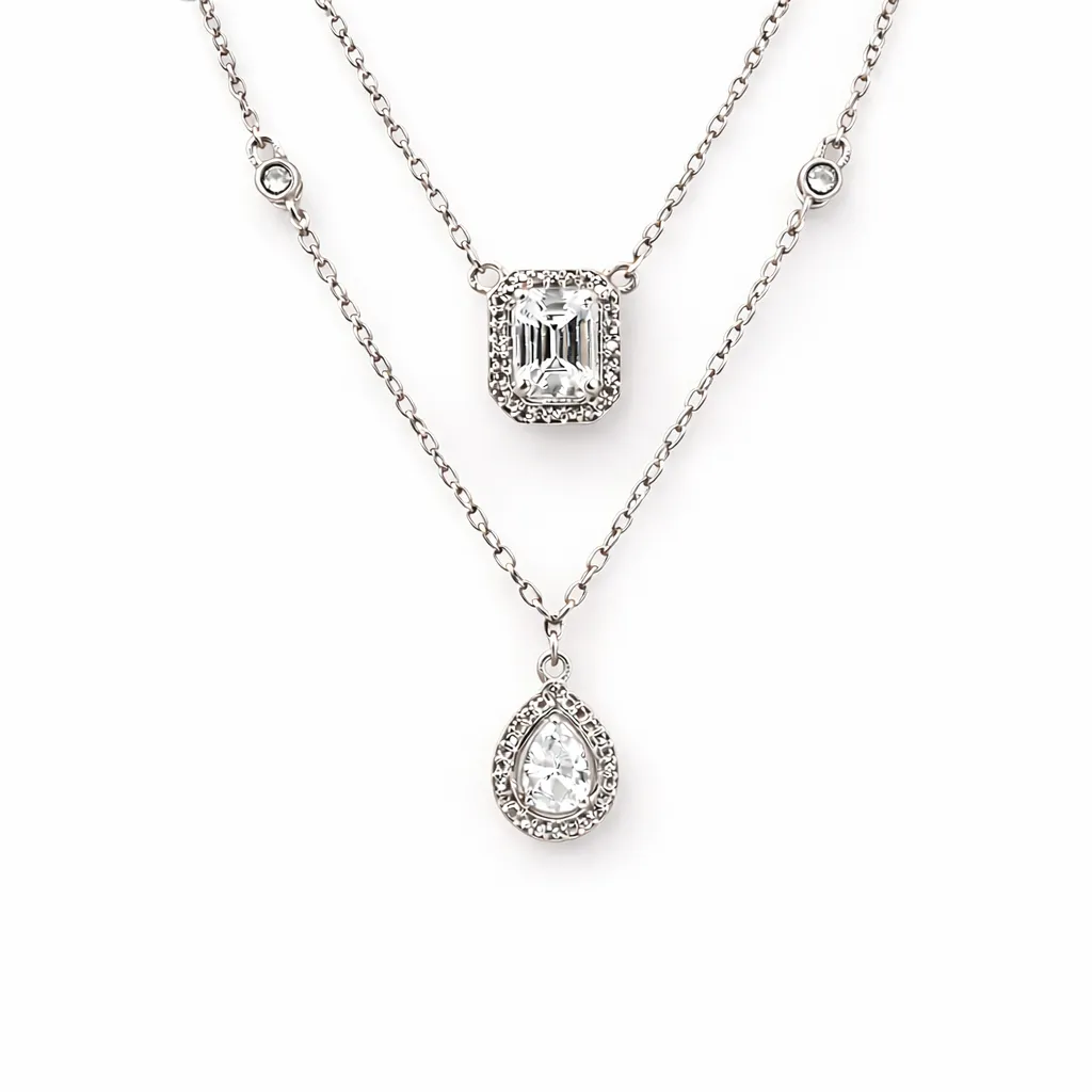 Eterna Dual Halo Teardrop Pendant (TKC-S925-P-0025)