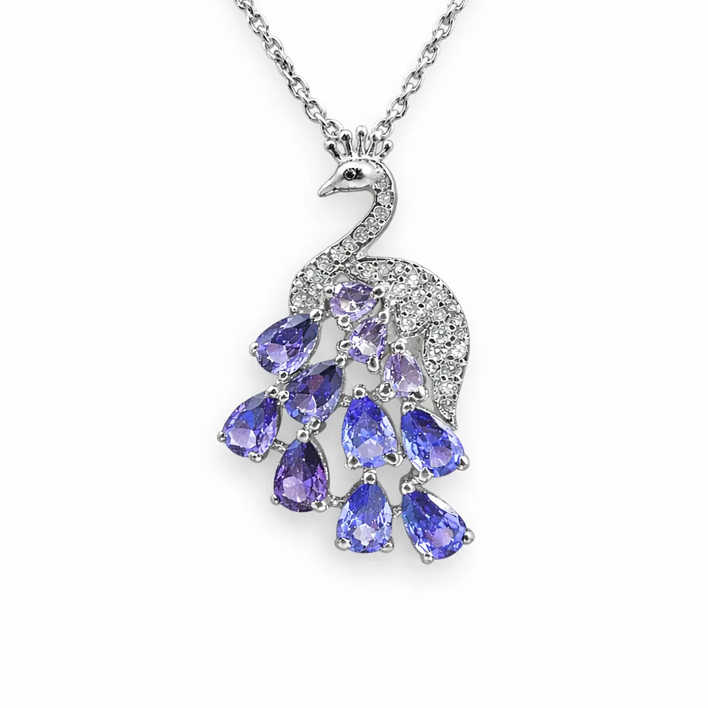 Celestia Peacock Cascade Pendant (TKC-S925-P-0026)
