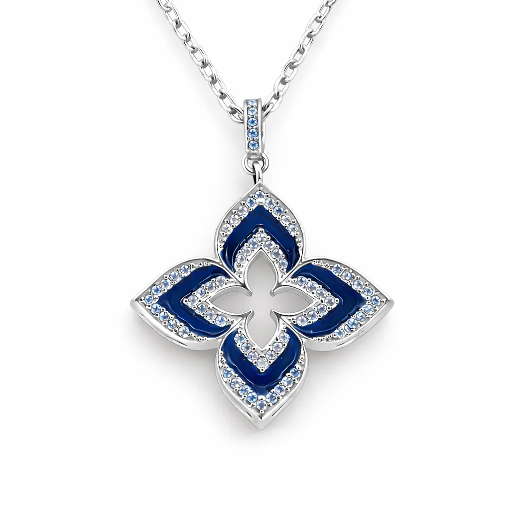 Azure Fleur Cross Pendant (TKC-S925-P-0027)