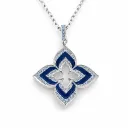 Azure Fleur Cross Pendant (TKC-S925-P-0027)