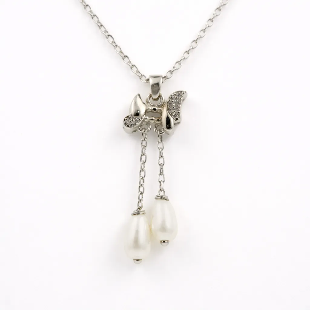 Butterfly pendant with pearls (TKC-S925-P-0030)