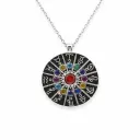 Zodiac pendant with colorful gemstones (TKC-S925-P-0031)