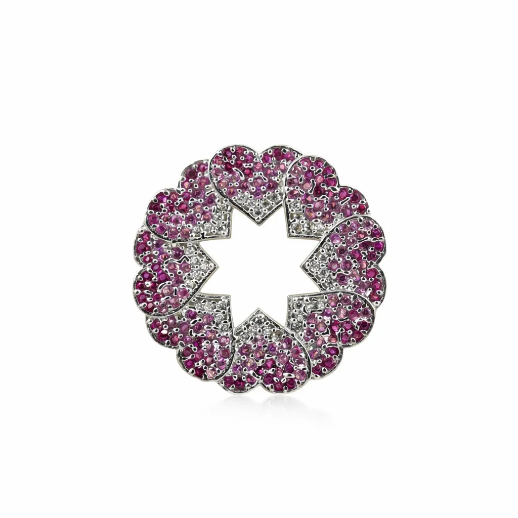 Sapphire floral pendant (TKC-S925-P-0032) (Silver)