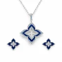 Elegant quatrefoil jewelry set (TKC-S925-COMBO-0001) [TKC-S925-P-0027 / TKC-S925-ER-0025]