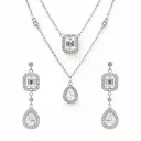 Elegant white jewelry set (TKC-S925-COMBO-0003) [TKC-S925-P-0025 / TKC-S925-ER-0023]