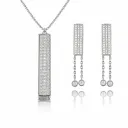 Elegant white jewelry set (TKC-S925-COMBO-0004) [TKC-S925-P-0034 / TKC-S925-ER-0022]