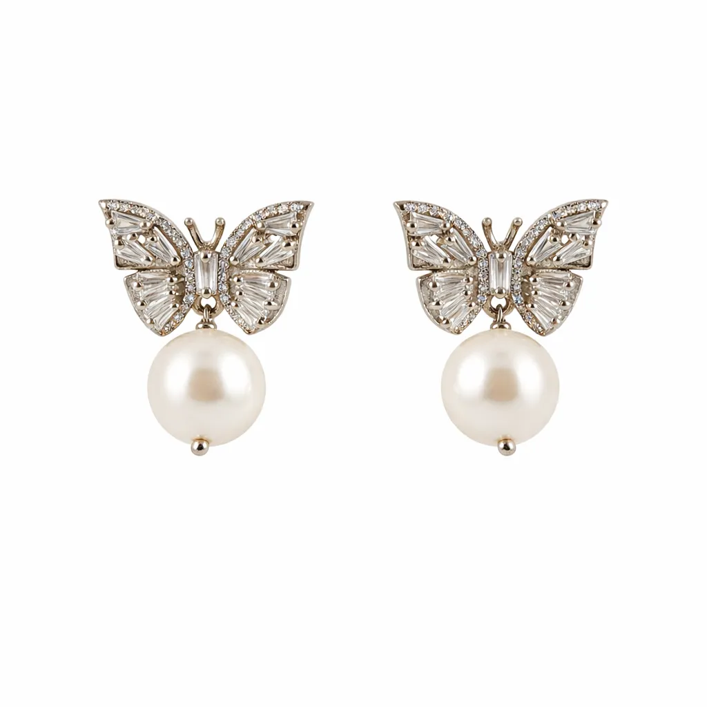 Butterfly earrings (TKC-S925-ER-0001) (Silver)