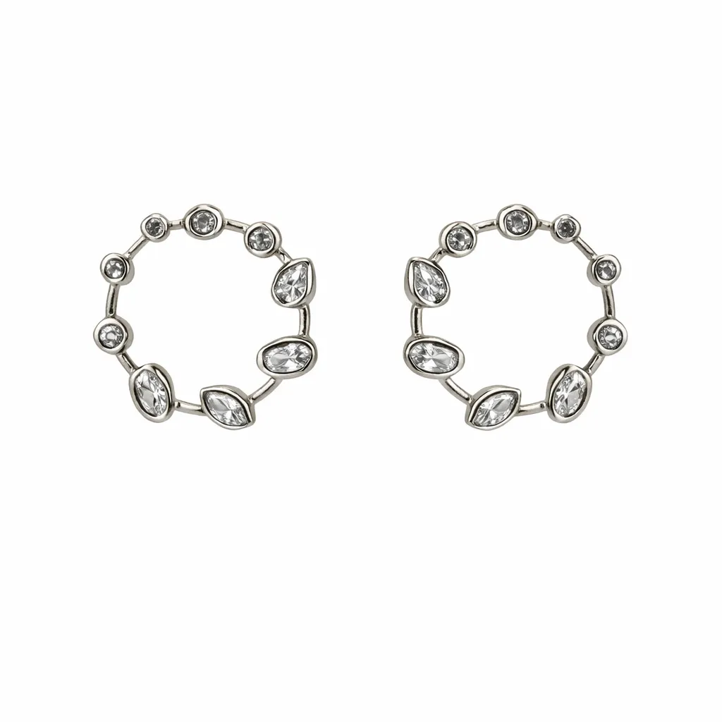 Aurelia Halo Earrings (TKC-S925-ER-0002) (Silver)