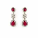 Elegant ruby drop earrings (TKC-S925-ER-0006)