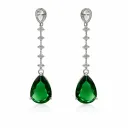 Elegant earrings with emeralds (TKC-S925-ER-0007)