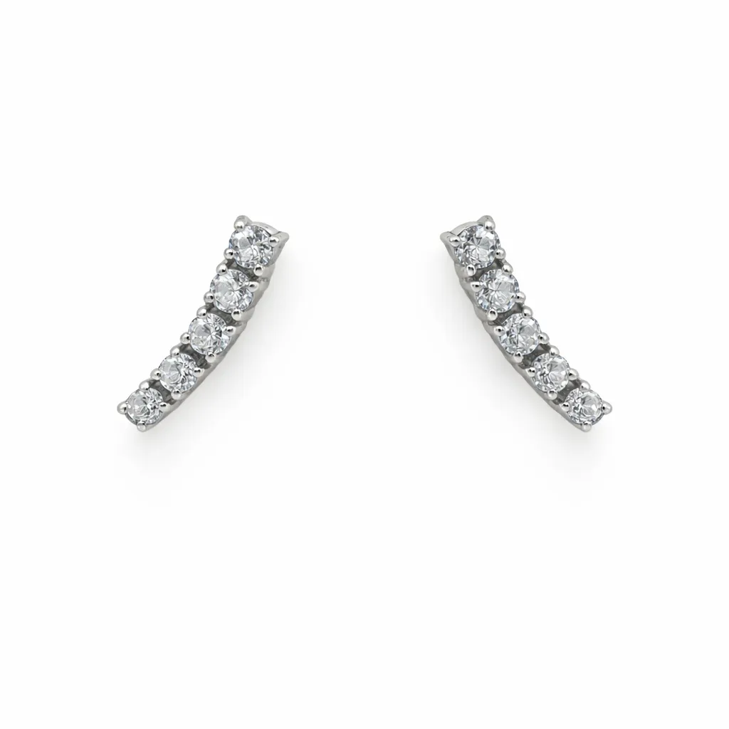 Elegant stud earrings (TKC-S925-ER-0008) (Silver)