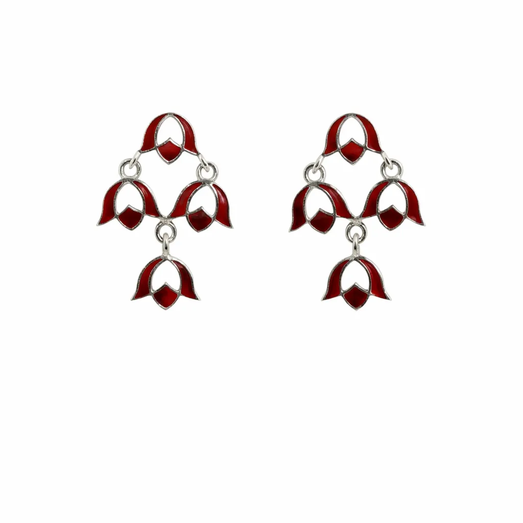 Elegant chandelier earrings (TKC-S925-ER-0011) (Silver)