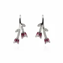 Ruby Bloom Drop Earrings (TKC-S925-ER-00015)